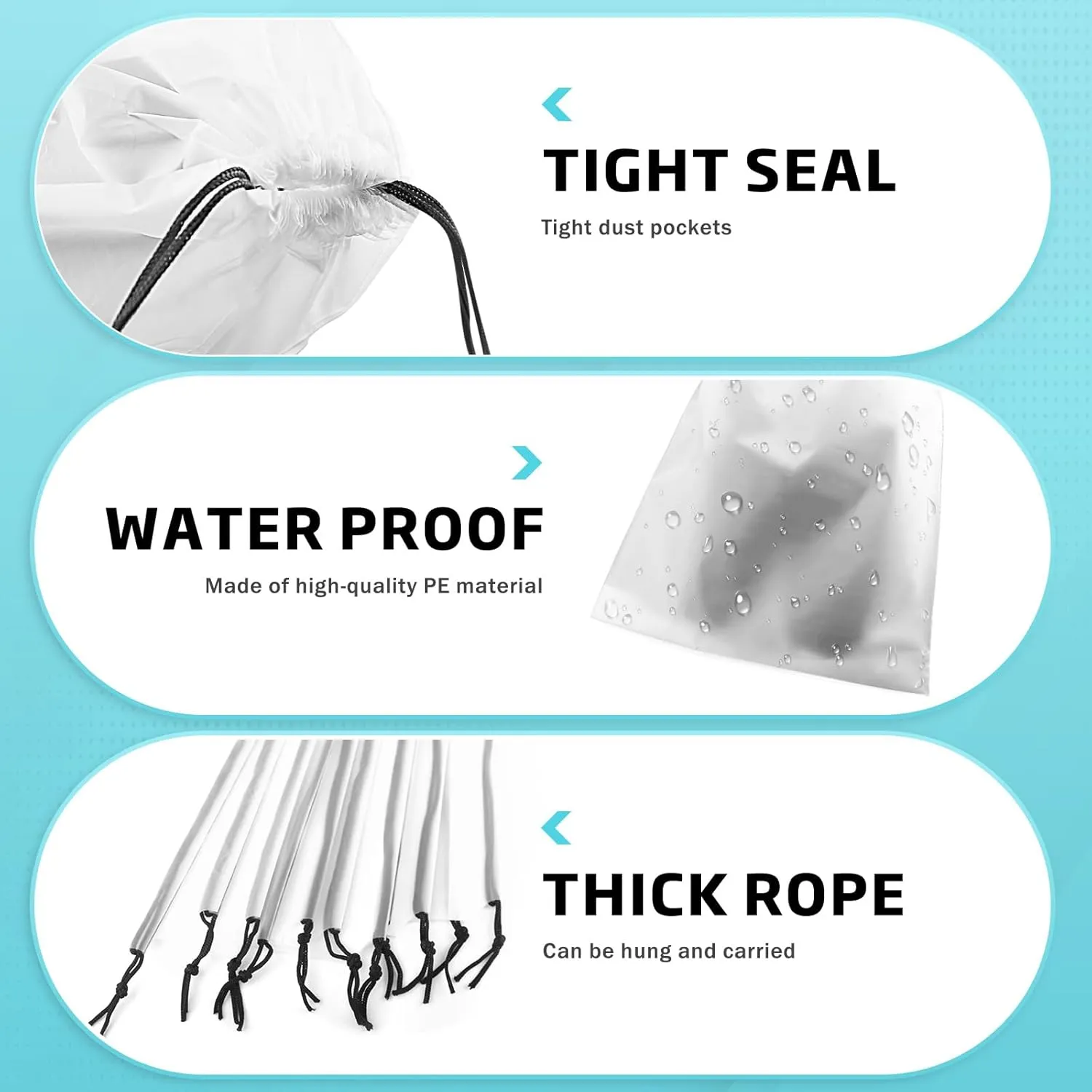 12 Pack Transparent Shoe Bags for Travel Large Clear Shoe Organizers Pouch with Rope Portable Drawstring Storage Bag for Men & Women