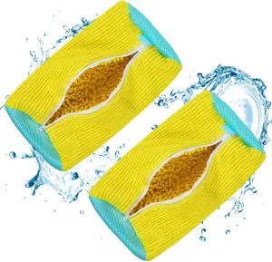 2 Pack Shoe Washing Bag, Laundry Shoe Bag for Washing Machine And Dryer, Reusable Zippered Shoe Washing And Drying Bags For All Shoe Types And Sizes, Yellow