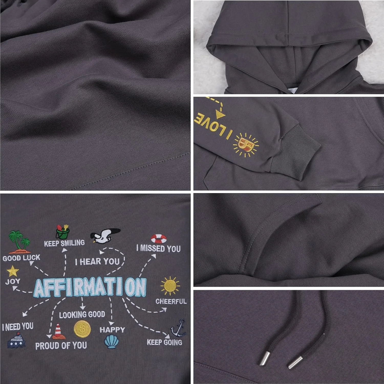2025 Embroidered Graphic Hoodie Sweatshirts for Women Cotton Comfrt Casual Pullover Mother's Day