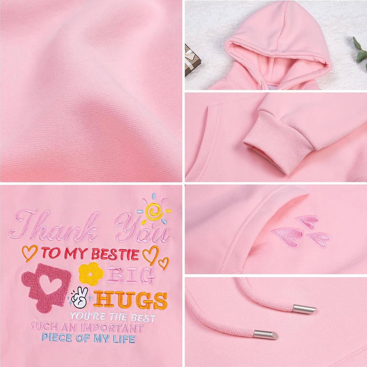 2025 Embroidered Graphic Hoodie Sweatshirts for Women Cotton Comfrt Casual Pullover Mother's Day