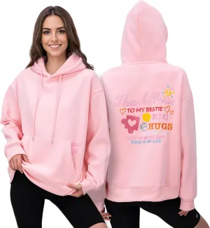 2025 Embroidered Graphic Hoodie Sweatshirts for Women Cotton Comfrt Casual Pullover Mother's Day