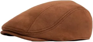 2025 Men's Classic Newsboy Hat Suede Fabric Flat Ivy Cap Fashion Gatsby Hat Vintage Casual Stretch Cabbie Driving Cap