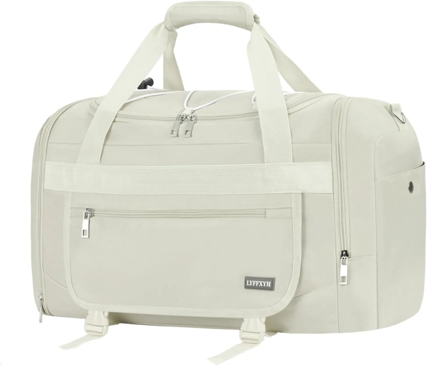 21 Inch Gym Bag for Women and Men with Shoe Compartments, Sports Duffle Bag with Wet Pocket, Travel Tote Bag Weekender Overnight Bag (Beige)