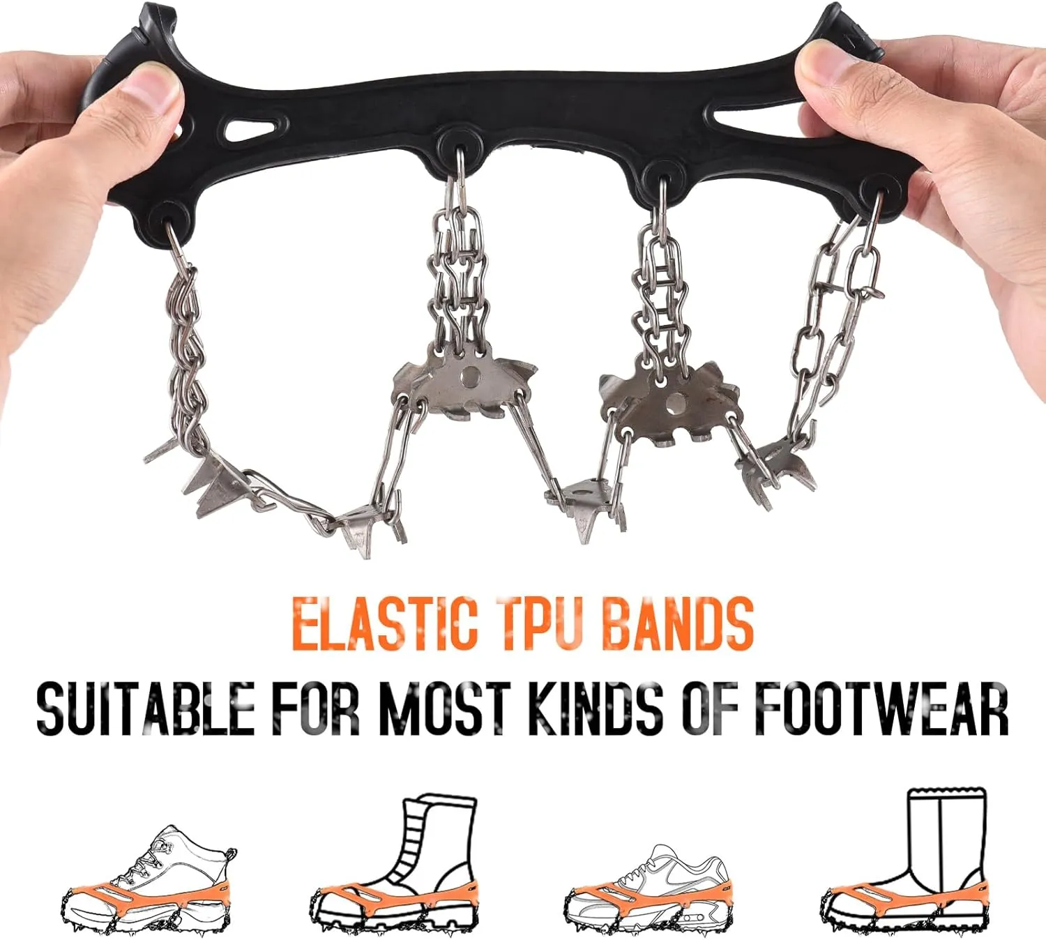 32-Tooth Ice Claw Stainless Steel -Slip Shoe Cover Snow -Slip Device -Slip Chain