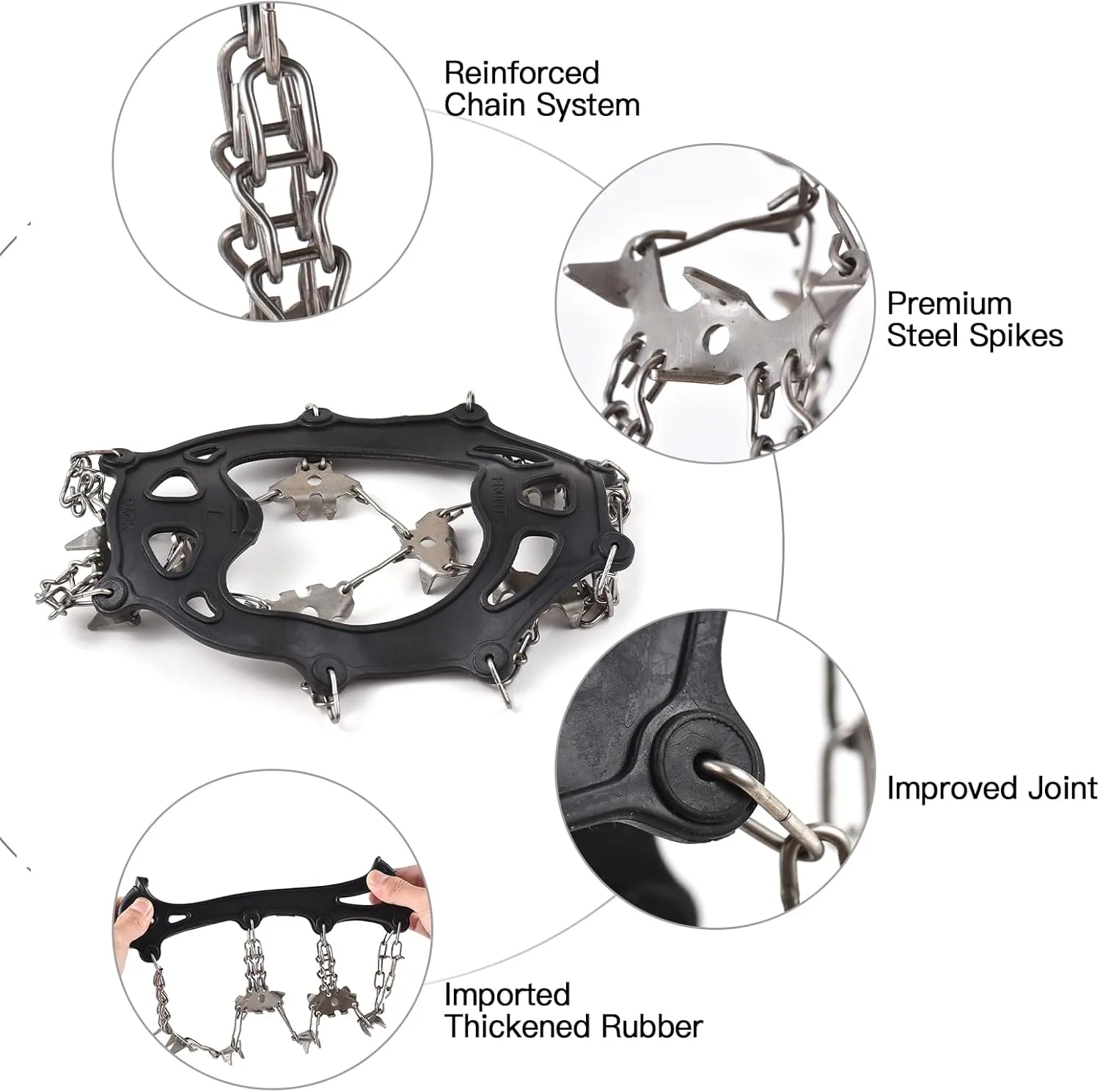 32-Tooth Ice Claw Stainless Steel -Slip Shoe Cover Snow -Slip Device -Slip Chain