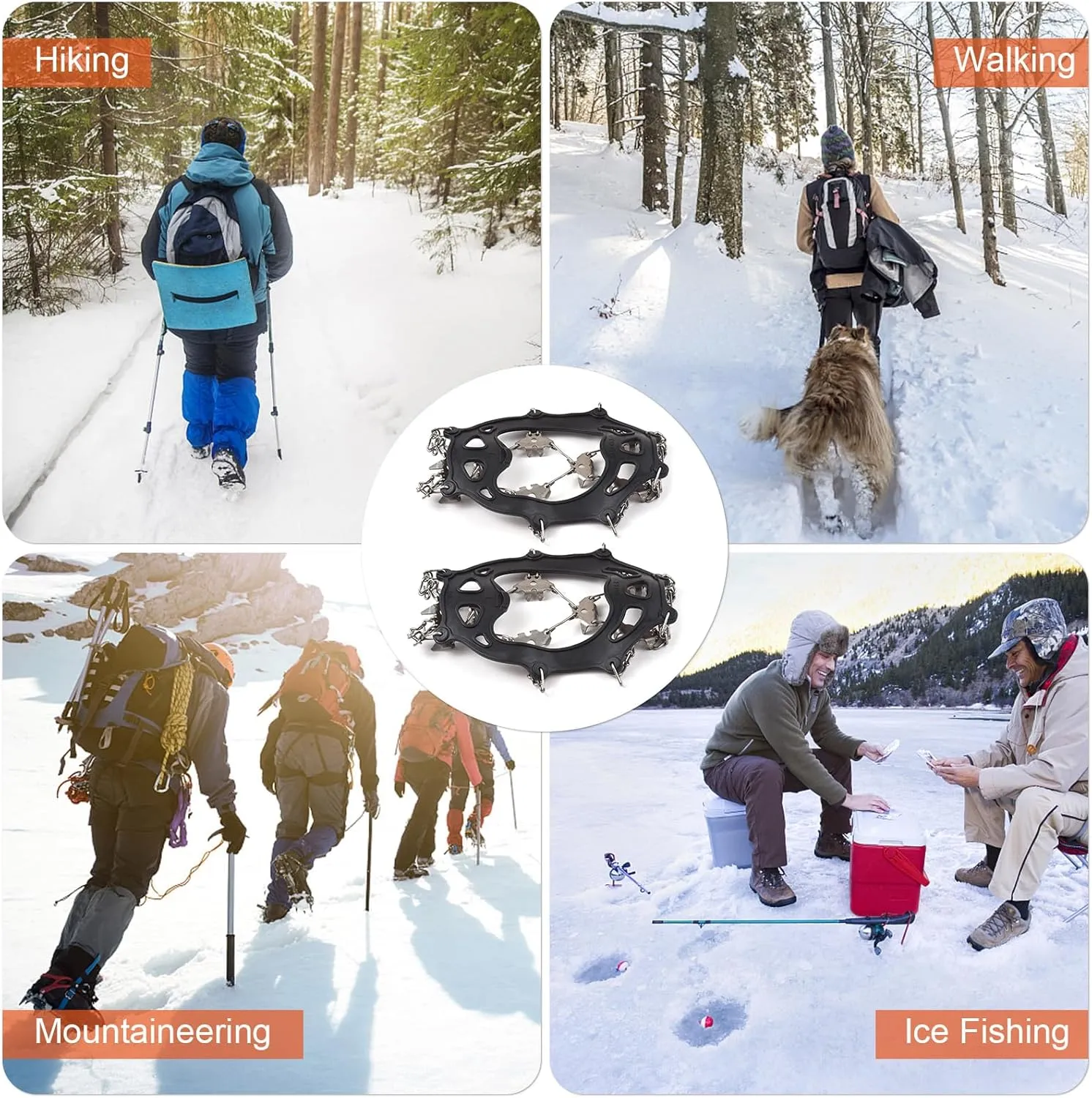 32-Tooth Ice Claw Stainless Steel -Slip Shoe Cover Snow -Slip Device -Slip Chain