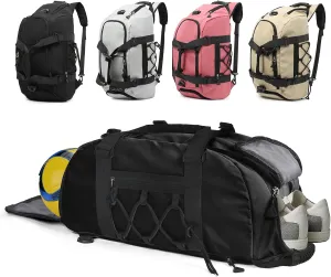35L Gym Bag for Women & Men, Sports Travel Duffel Bag with Shoe Compartment, Anti-Theft Carry On Weekender Bag for Airplane, Water Resistant Workout Overnight Backpack for Travel Gym, Black