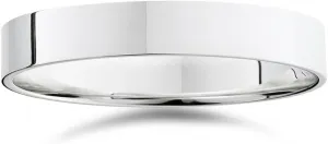 4mm Flat 14K White Gold Comfort Fit Wedding Band Ring