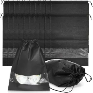 50 Pieces Shoe Dust Bags Shoe Bags for Travel Shoe Bags for Storage Shoe Storage Bag Non-Woven with Rope for Men and Women Large Shoes Storage Packing Pouch Organizers
