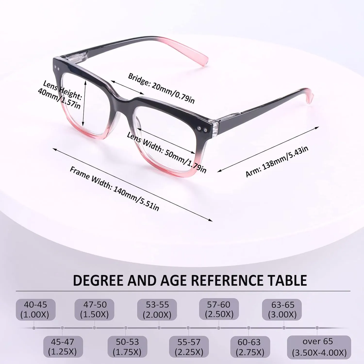 6 Pack Fashion Reading Glasses for Women Men Blue Light Blocking Oversized Square Readers with Spring Hinge