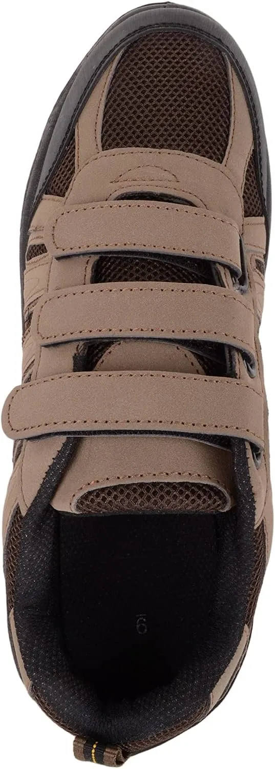 ABSOLUTE FOOTWEAR Mens Slip On Three Strap Touch and Close Walking Hiking Travel Trainers Boots
