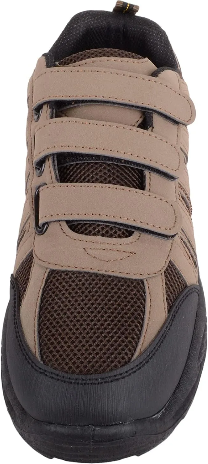 ABSOLUTE FOOTWEAR Mens Slip On Three Strap Touch and Close Walking Hiking Travel Trainers Boots
