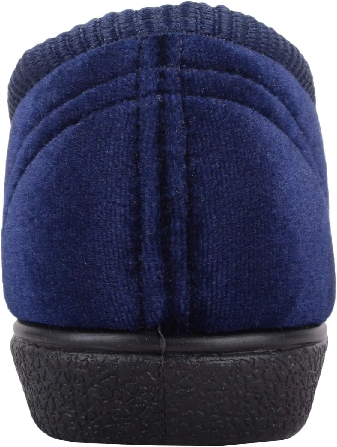 ABSOLUTE FOOTWEAR Womens Slip On Velour Style Slippers with Embroidery Motif