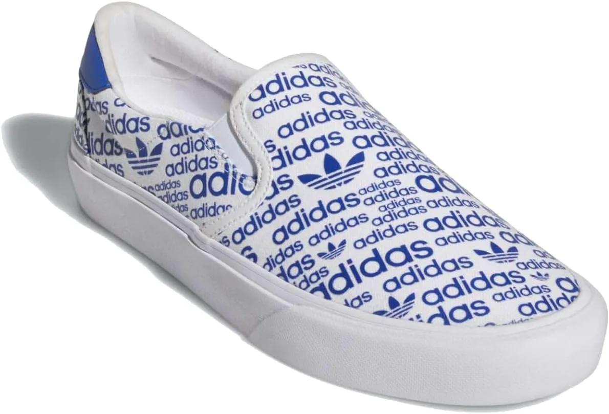 adidas Originals Unisex Court Rallye Skateboarding Slip On Sneakers, Cloud White/Collegiate Royal/Cloud White