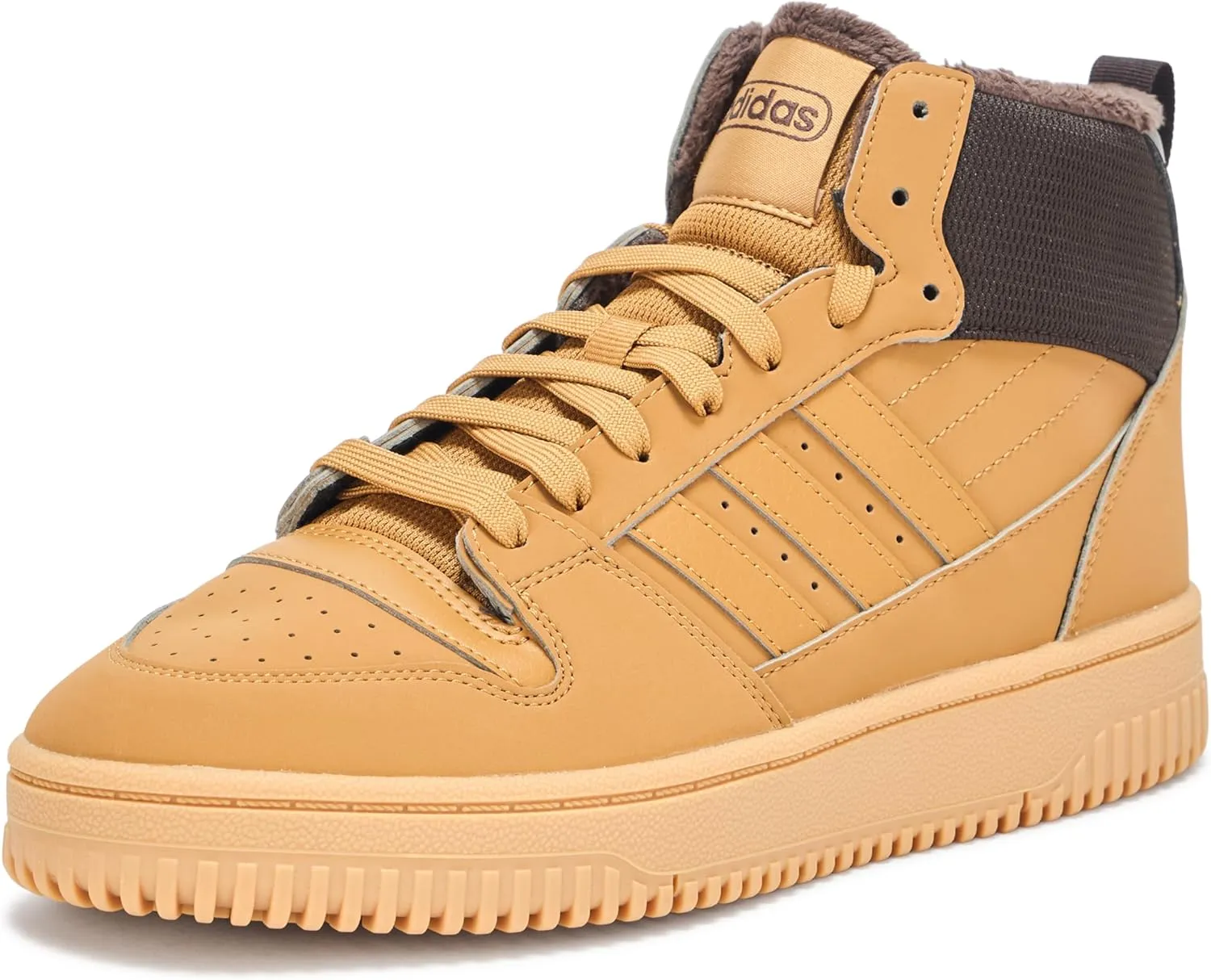 adidas Unisex Break Start Mid Top Winterized Basketball Sneaker, Mesa/Dark Brown/Gum, 5 US Men