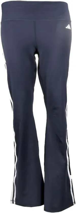 adidas Womens 3 Stripe Flared Leggings Training Casual Moisture Wicking - Blue - Size S