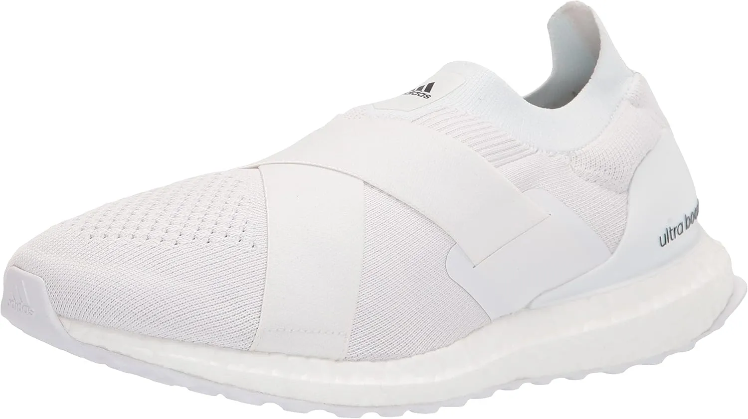 adidas womens Ultraboost Dna Running Shoe, White/White/Acid Orange (Slip-on), 8.5 US