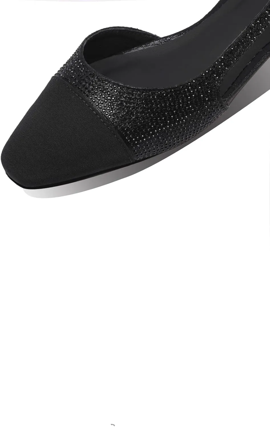 Adrizzlein Womens Slingback Flat Pumps Closed Round Toe Two Toned Casual Flat Office Shoes