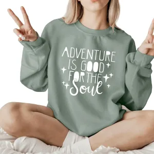 Adventure Mountain traveling Camping Hiking Men Women's Long Sleeve Crewneck Sweatshirt flower Print Graphic Shirts Pullover Tops