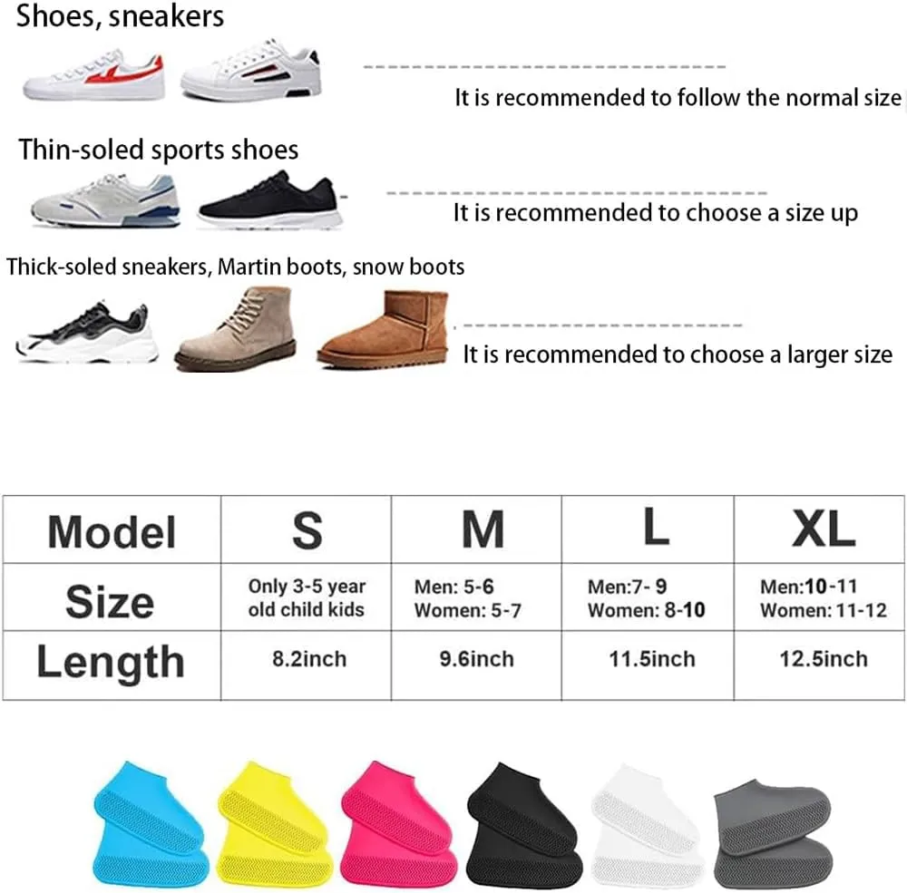Affection Anti Slip Waterproof Shoe Covers, Reusable Affection Waterproof Shoe Covers, Silicone Rubber Rain Shoe Covers, Outdoor Cycling Protectors Apply to Men, Women, Kids (Pink, M)