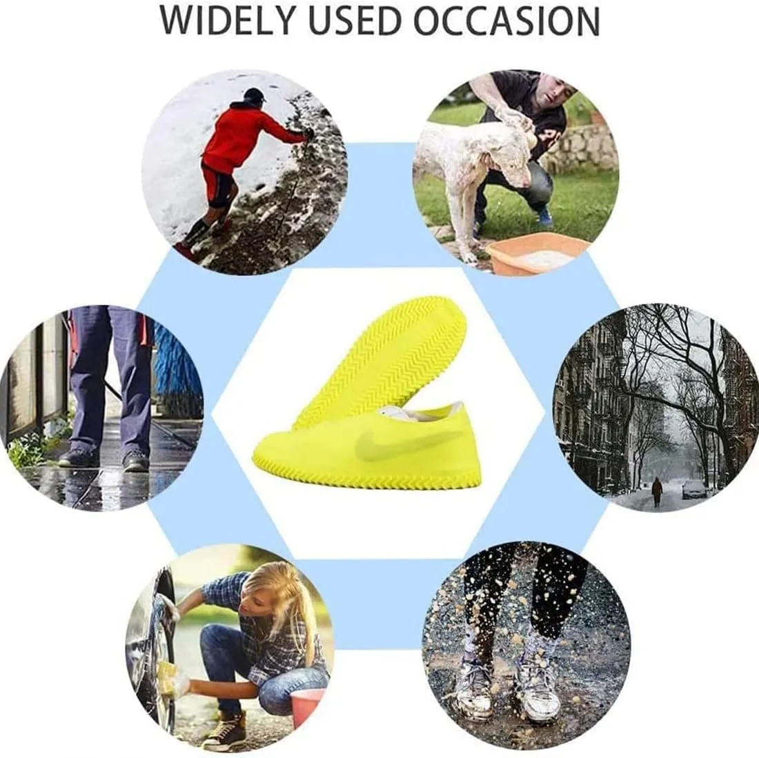 Affection Anti Slip Waterproof Shoe Covers, Reusable Affection Waterproof Shoe Covers, Silicone Rubber Rain Shoe Covers, Outdoor Cycling Protectors Apply to Men, Women, Kids (Pink, M)