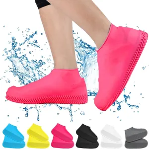 Affection Anti Slip Waterproof Shoe Covers, Reusable Affection Waterproof Shoe Covers, Silicone Rubber Rain Shoe Covers, Outdoor Cycling Protectors Apply to Men, Women, Kids (Pink, M)