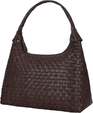 ANTONIO VALERIA Allison Braided Leather Tote Bag for Women
