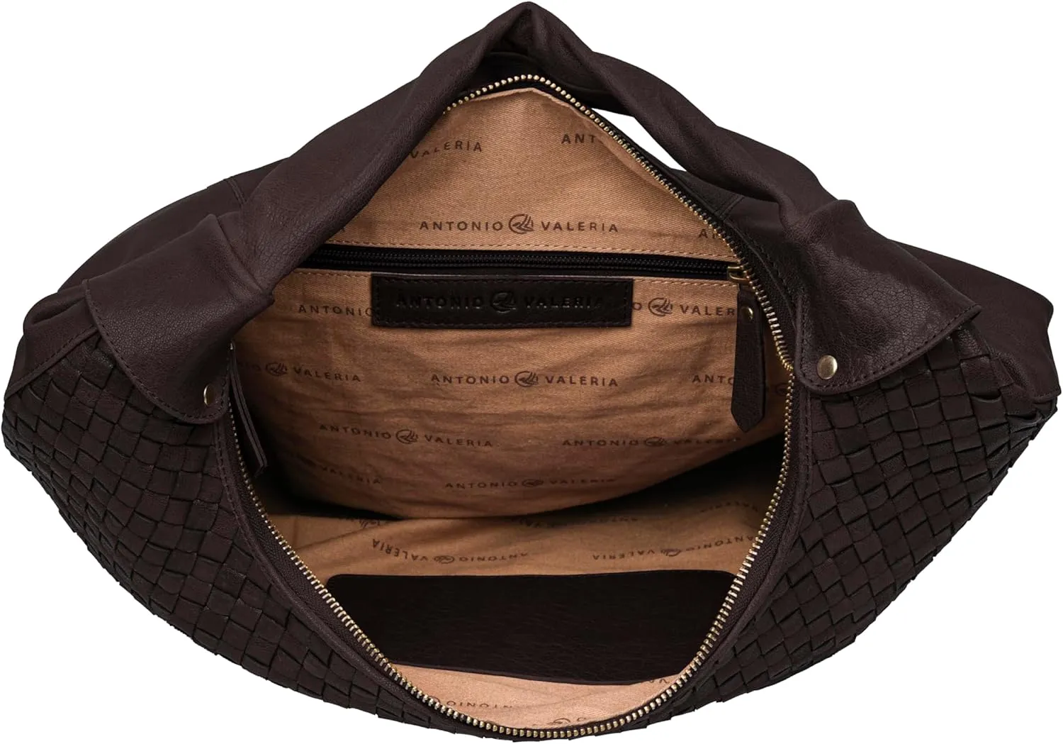ANTONIO VALERIA Allison Braided Leather Tote Bag for Women