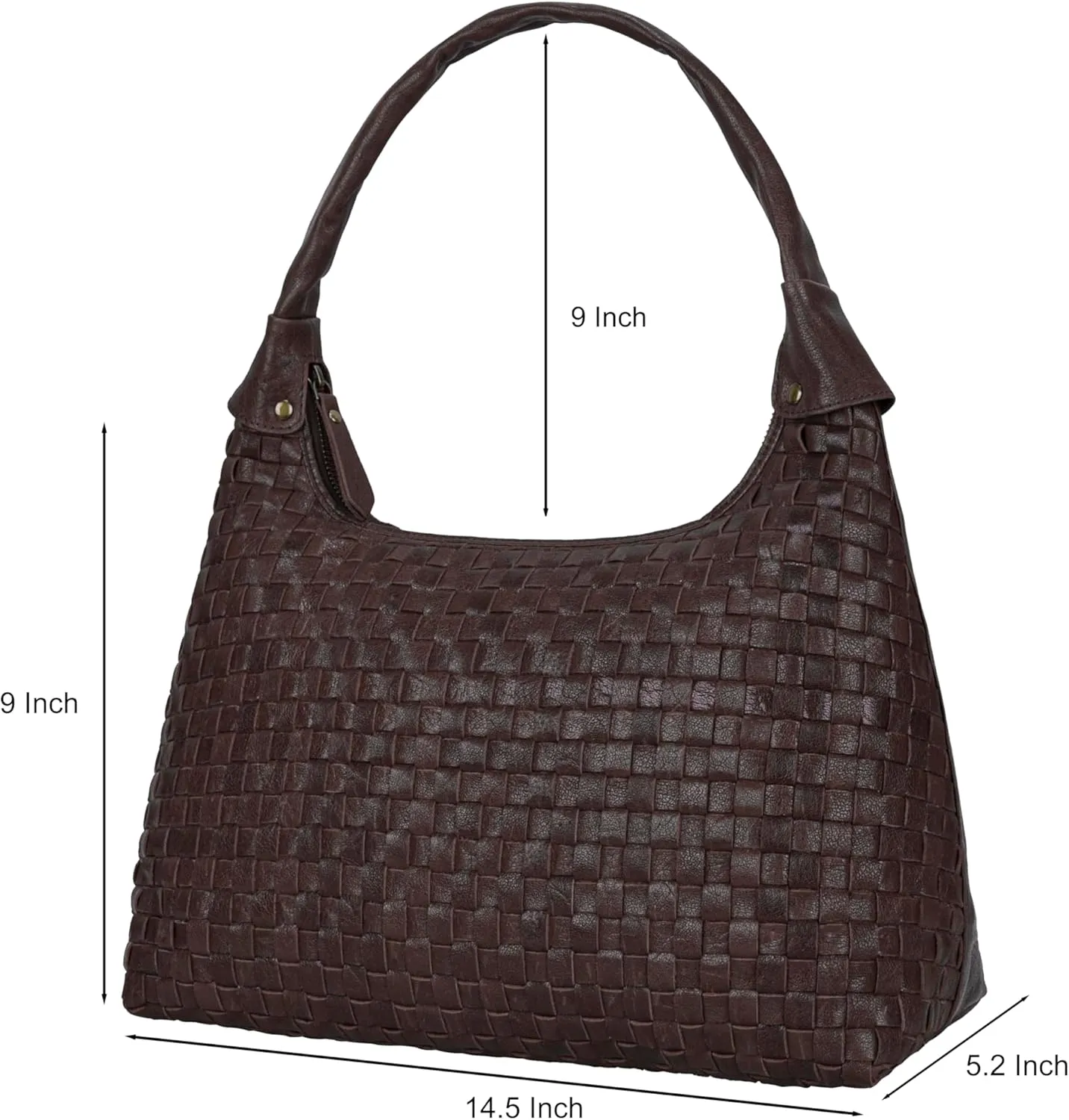 ANTONIO VALERIA Allison Braided Leather Tote Bag for Women