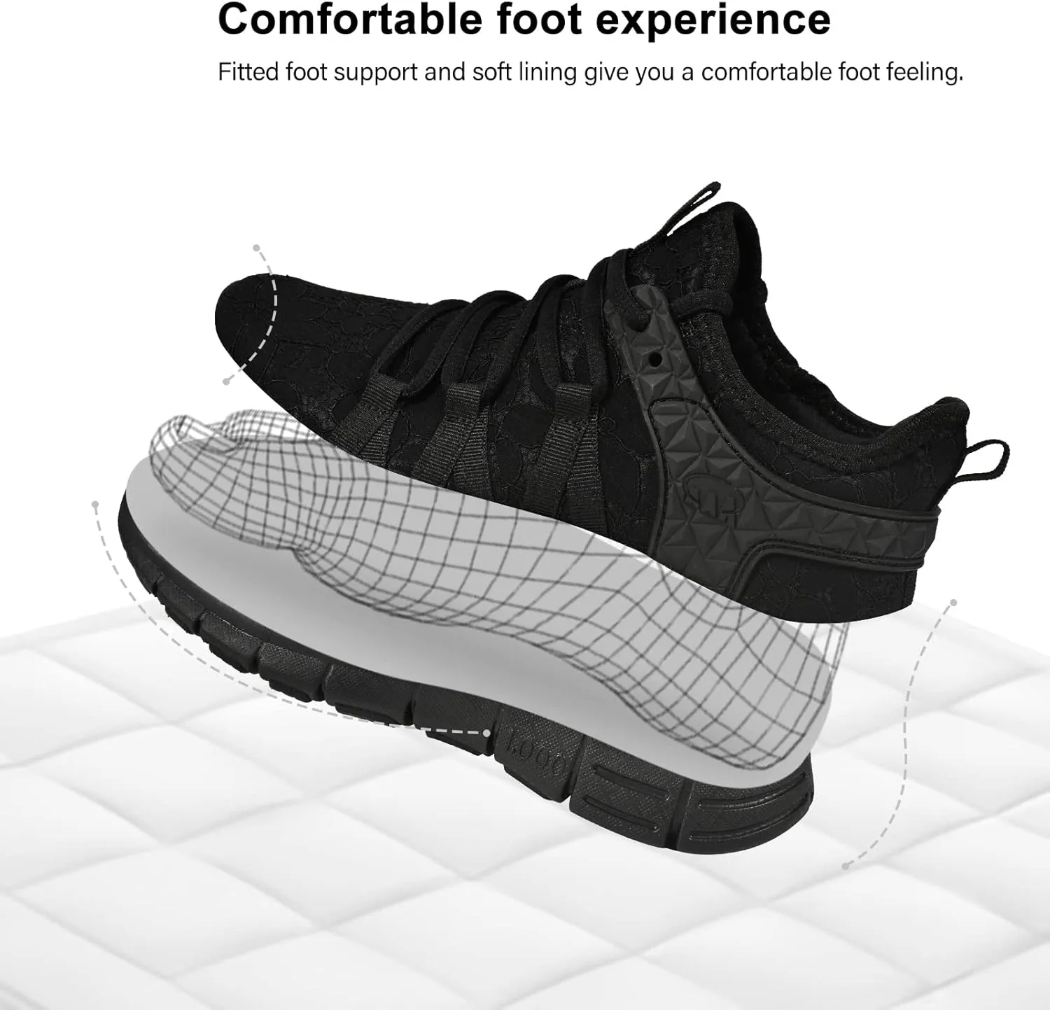 AOE Womens Fashion Walking Running Shoes Ultra Lightweight Breathable Mesh Tennis Shoes Non Slip Athletic Workout Gym Sneakers