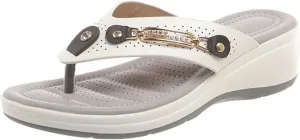 Arch Support Orthopedic Sandals for Women Summer Low Wedge Flip Flops Dressy Casual Slip on Thong Sandal Bohemian Slippers