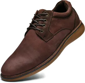 Arkbird Mens Casual Dress Shoes Fashion Sneaker Mens Leather Shoes Business Casual Shoes Men Brown Shoes
