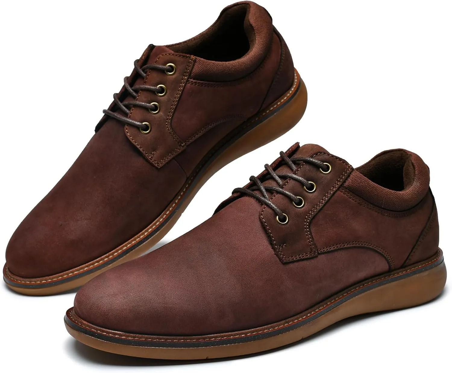 Arkbird Mens Casual Dress Shoes Fashion Sneaker Mens Leather Shoes Business Casual Shoes Men Brown Shoes