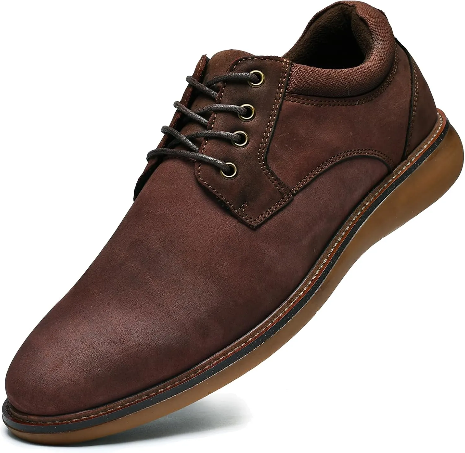 Arkbird Mens Casual Dress Shoes Fashion Sneaker Mens Leather Shoes Business Casual Shoes Men Brown Shoes