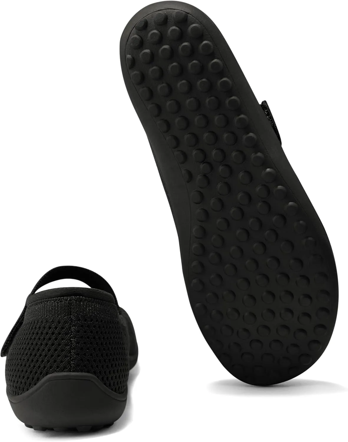 Arromic Wide Toe Box Flat Shoes Women Mary Jane Flat Shoes Comofortable Ballet Flat with Adjustable Straps Slip on Washable Knit Casual Flats