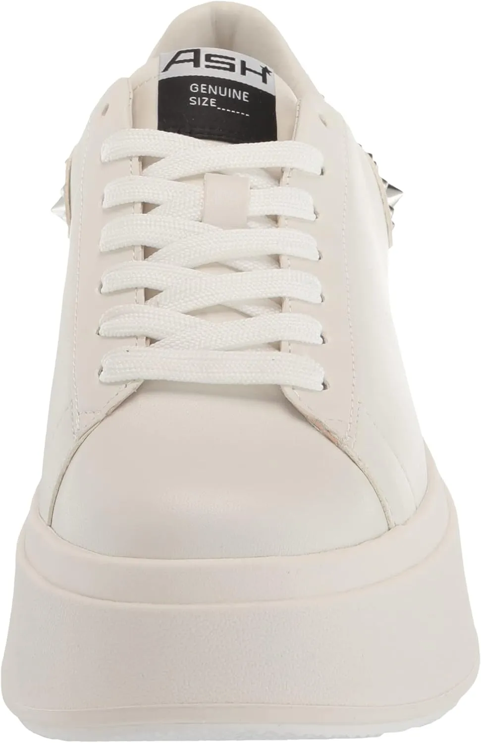 ASH Women's Moby Platform Embellished Sneaker, White Nappa Calf, Rubber Studded Heel