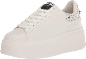 ASH Women's Moby Platform Embellished Sneaker, White Nappa Calf, Rubber Studded Heel