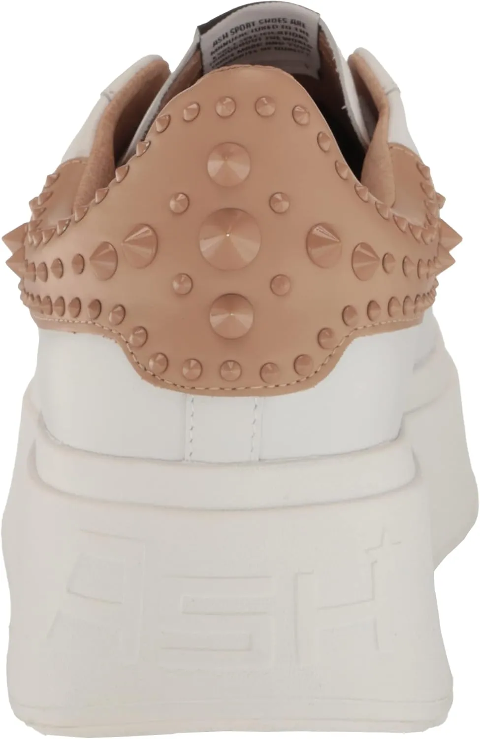 ASH Women's Moby Platform Embellished Sneaker, White Nappa Calf, Rubber Studded Heel