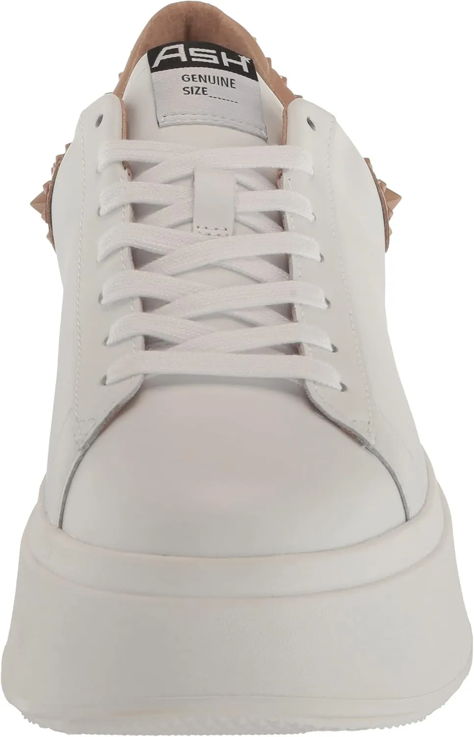 ASH Women's Moby Platform Embellished Sneaker, White Nappa Calf, Rubber Studded Heel
