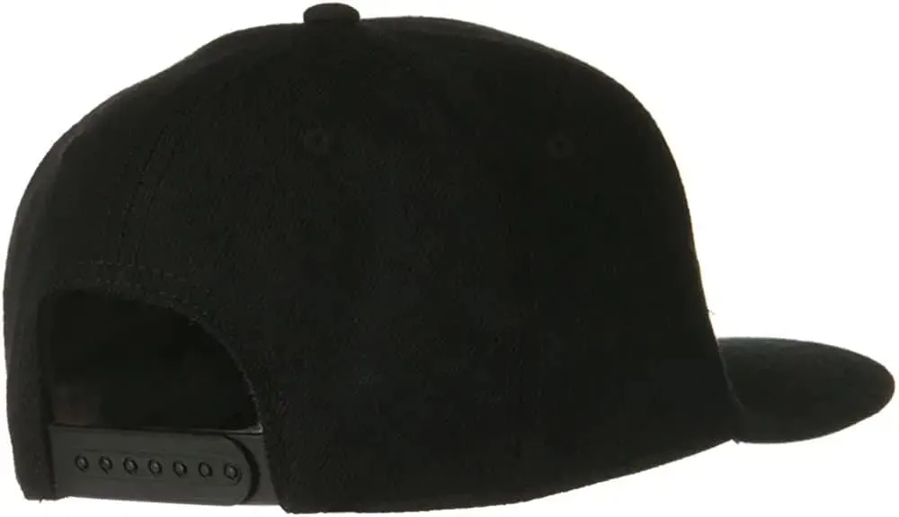 Ashen Fane Wool Blend 6 Panel Snapback Flat Bill Two Tone Hat