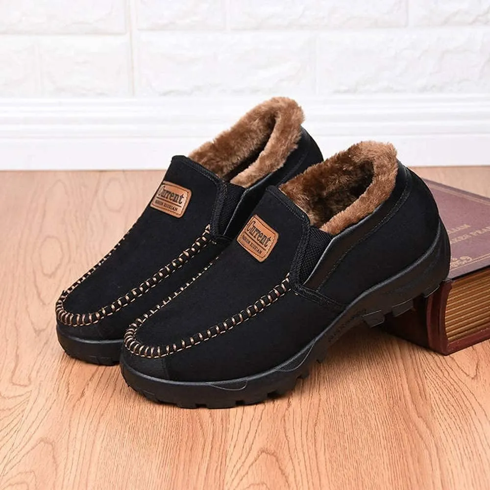 Asifn Men's Moccasins Slippers Memory Foam Slip on Loafers Fur Lined House Shoes Indoor Outdoor Winter