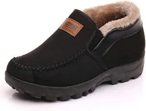 Asifn Men's Moccasins Slippers Memory Foam Slip on Loafers Fur Lined House Shoes Indoor Outdoor Winter