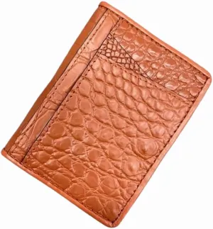 Authentic Crocodile Skin Women Fashion Colorful Card Holders Genuine Alligator Leather Lady Small Short Wallet Female Card Purse (Brown), HF-01602