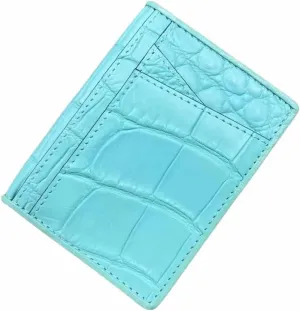 Authentic Crocodile Skin Women Fashion Colorful Card Holders Genuine Alligator Leather Lady Small Short Wallet Female Card Purse (Grass green), HF-01602