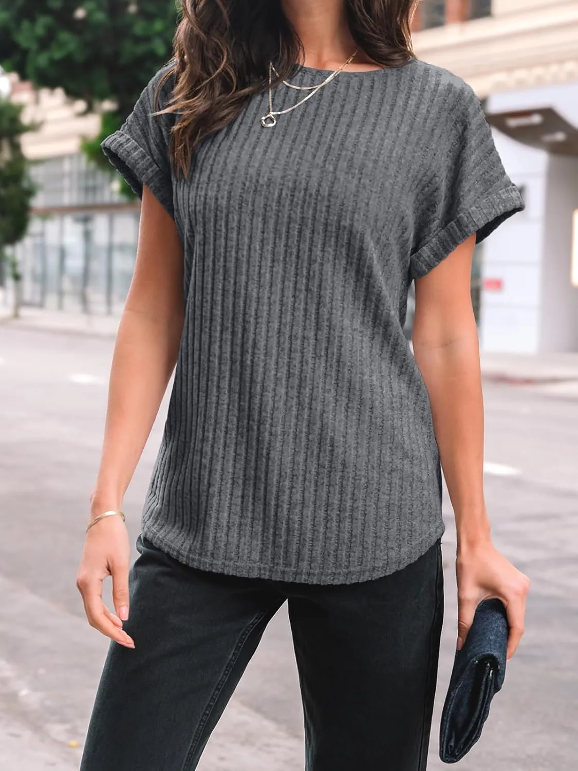 AUTOMET Women Shirts Summer Sweaters Regular Fit Short Sleeve Tunic Tops 2025 Dressy Casual Business Blouses