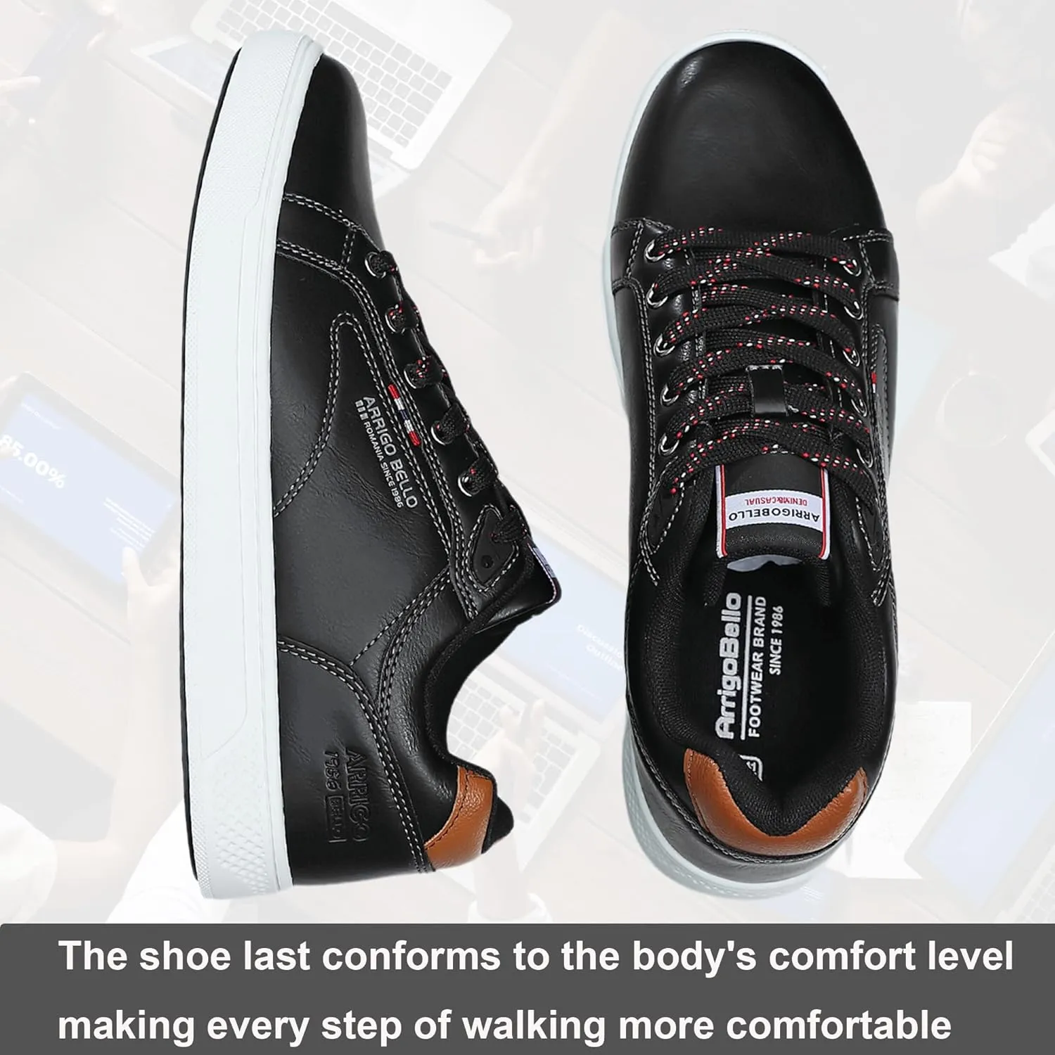 AX BOXING Mens Casual Shoes Fashion Sneakers Breathable Comfort Walking Shoes for Male