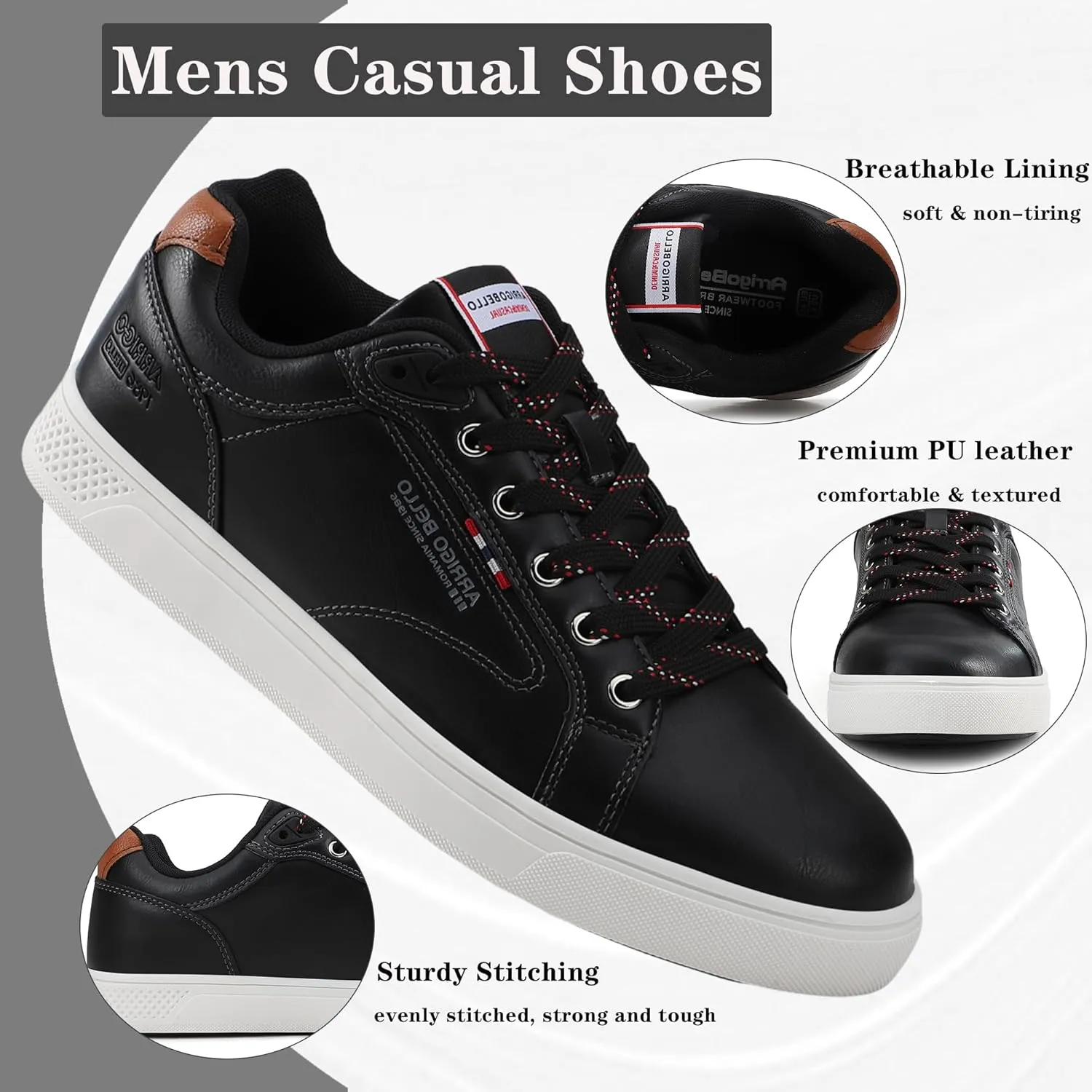 AX BOXING Mens Casual Shoes Fashion Sneakers Breathable Comfort Walking Shoes for Male