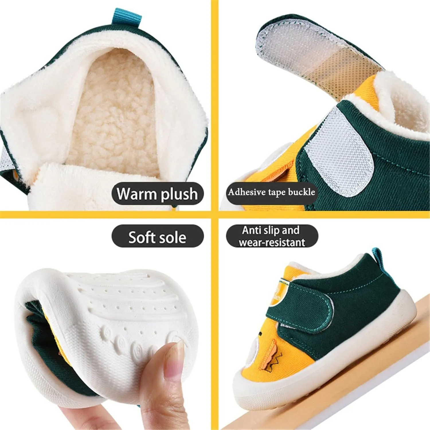 Baby Booties Girls Boys First Walkers Shoes Infant Non Slip Sneakers Cozy Fleece Ankle Booties Newborn Kids Sneakers