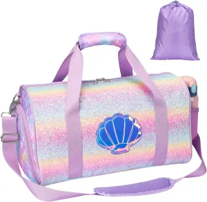 Bagseri Dance Bag for Girls - Ballet Duffle With Shoes Compartment for Kids Above 6yr, Overnight Travel Sleepover Bag With Dry Wet Separation Pockets