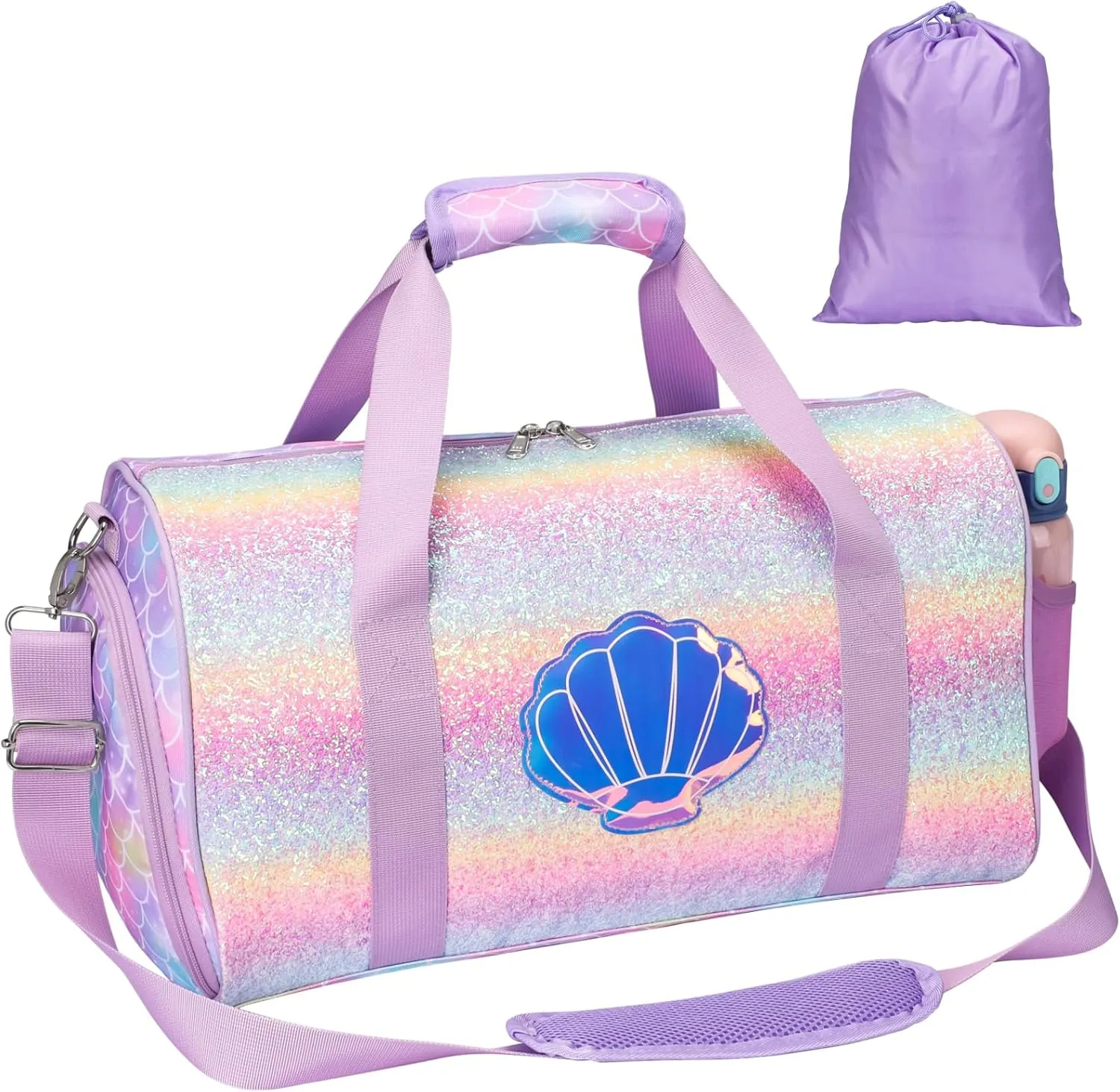 Bagseri Dance Bag for Girls - Ballet Duffle With Shoes Compartment for Kids Above 6yr, Overnight Travel Sleepover Bag With Dry Wet Separation Pockets